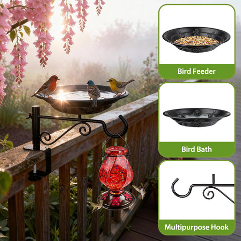 BOLITE deck-mounted hook enables versatile hanging of feeders and decor.