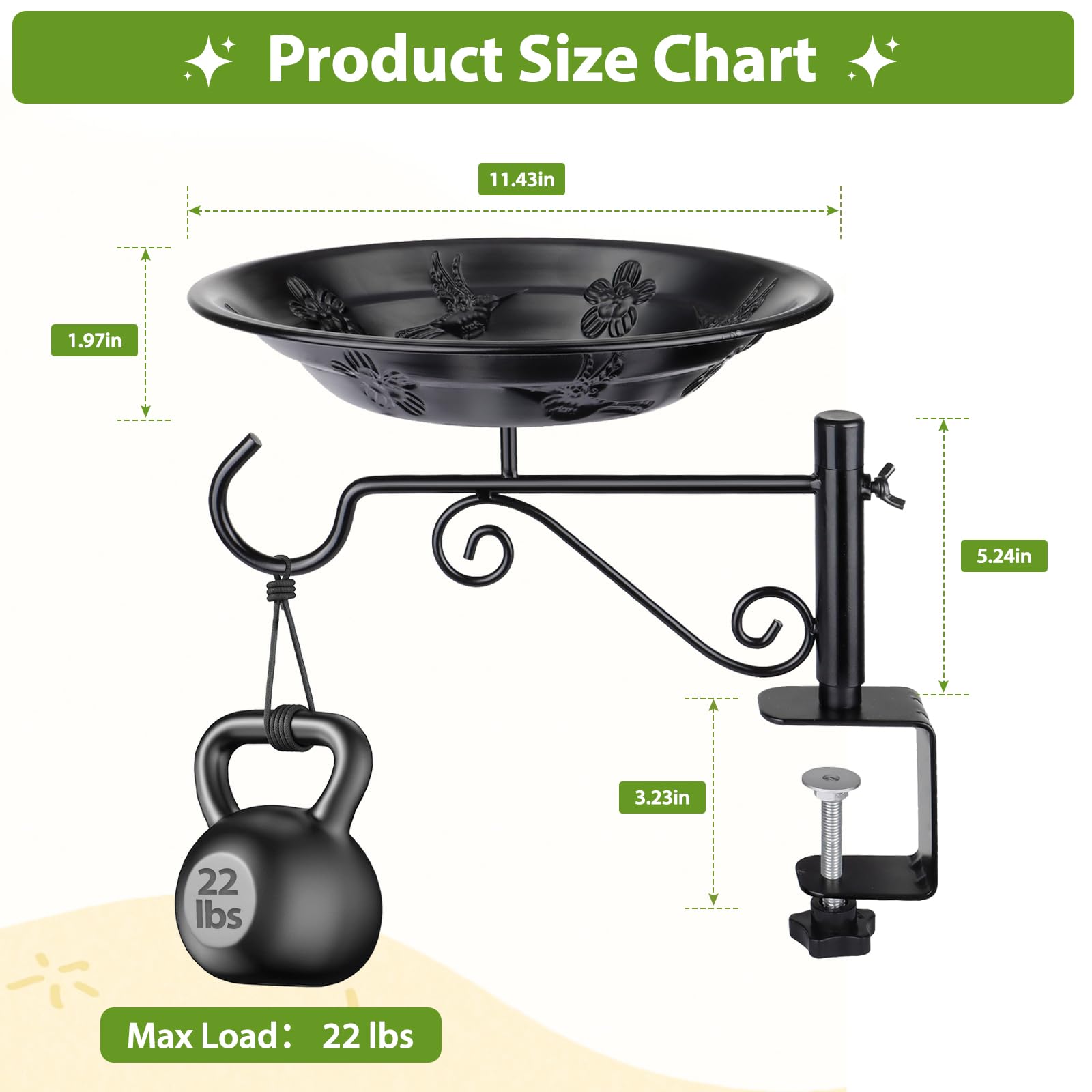 BOLITE decorative hook for hanging items on a balcony.