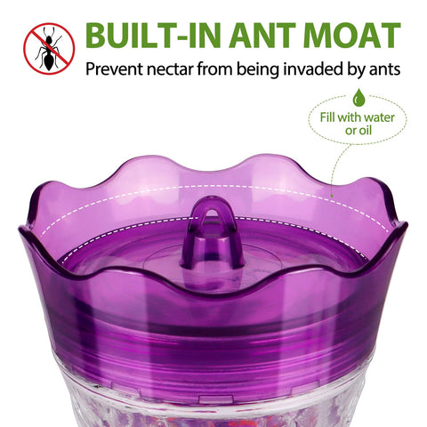 BOLITE four bee guard ports with perches attract hummingbirds.