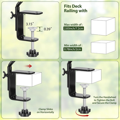 BOLITE hanging planter on deck hook with weather-resistant finish.