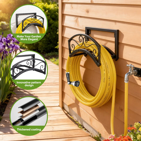 BOLITE heavy-duty metal hose holder ensures durable yard storage