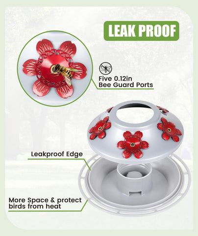 BOLITE 22-ounce capacity keeps nectar fresh and ready for visitors.