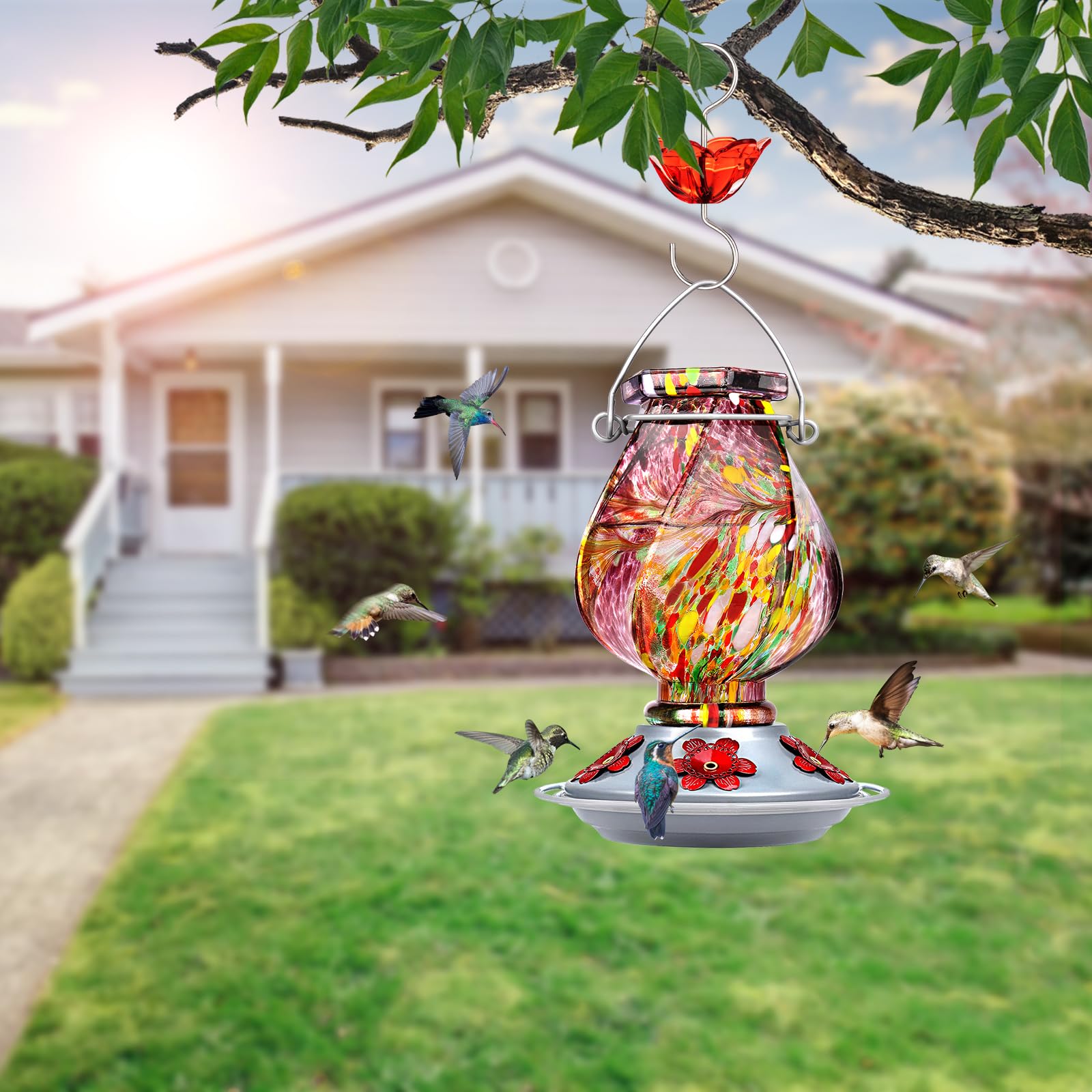 BOLITE anti-moat keeps nectar safe from ants on the hanging feeder