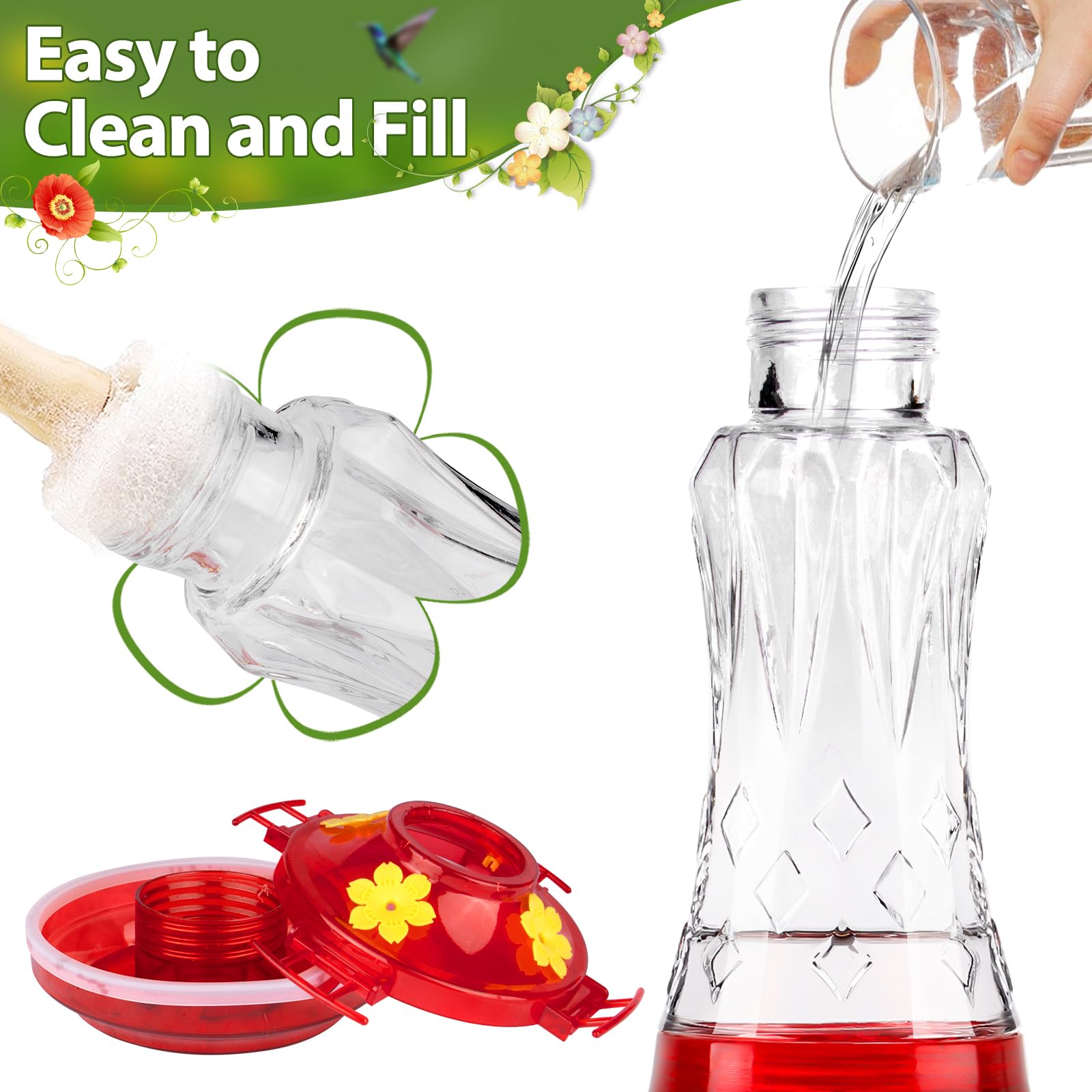 Bolite feeder vibrant colors attract hummingbirds to your garden