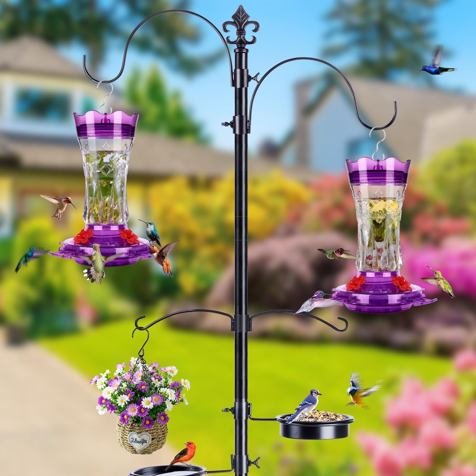 BOLITE feeder features four bee guard ports for steady nectar access