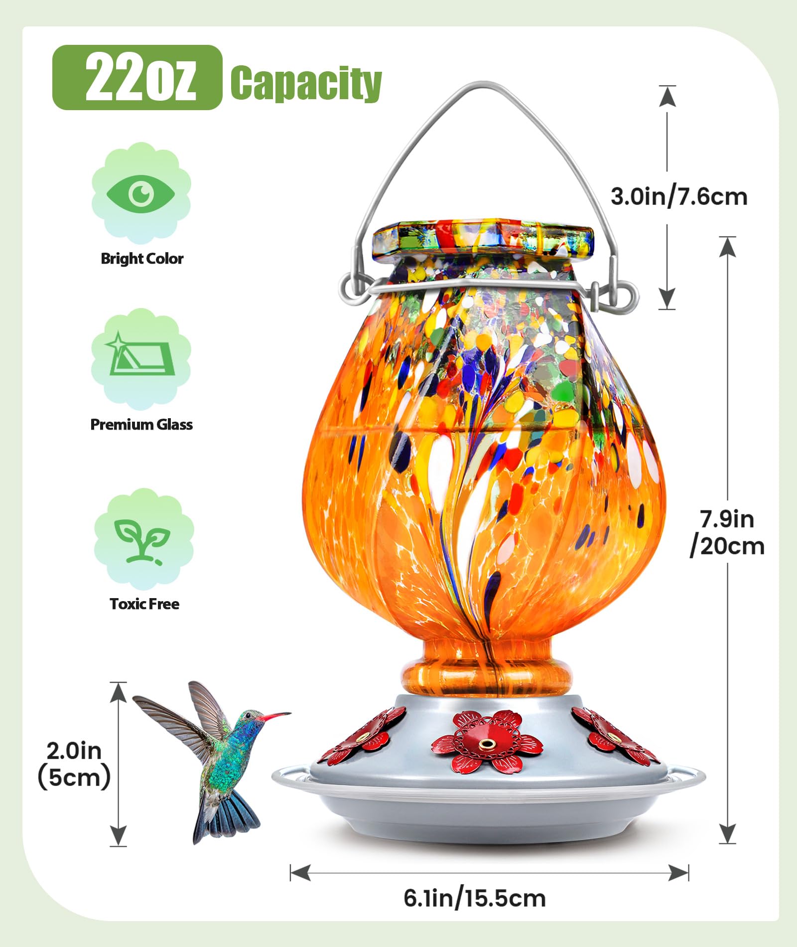 BOLITE gift-ready hummingbird feeder suitable for birthdays and garden lovers.