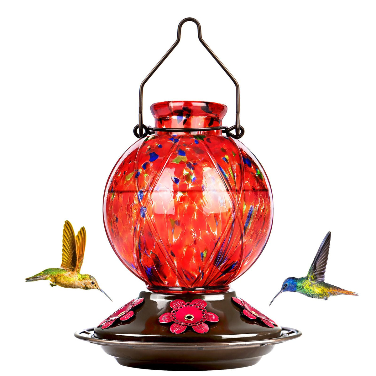 BOLITE hummingbird feeder glass 20oz red ball attracts birds to your garden