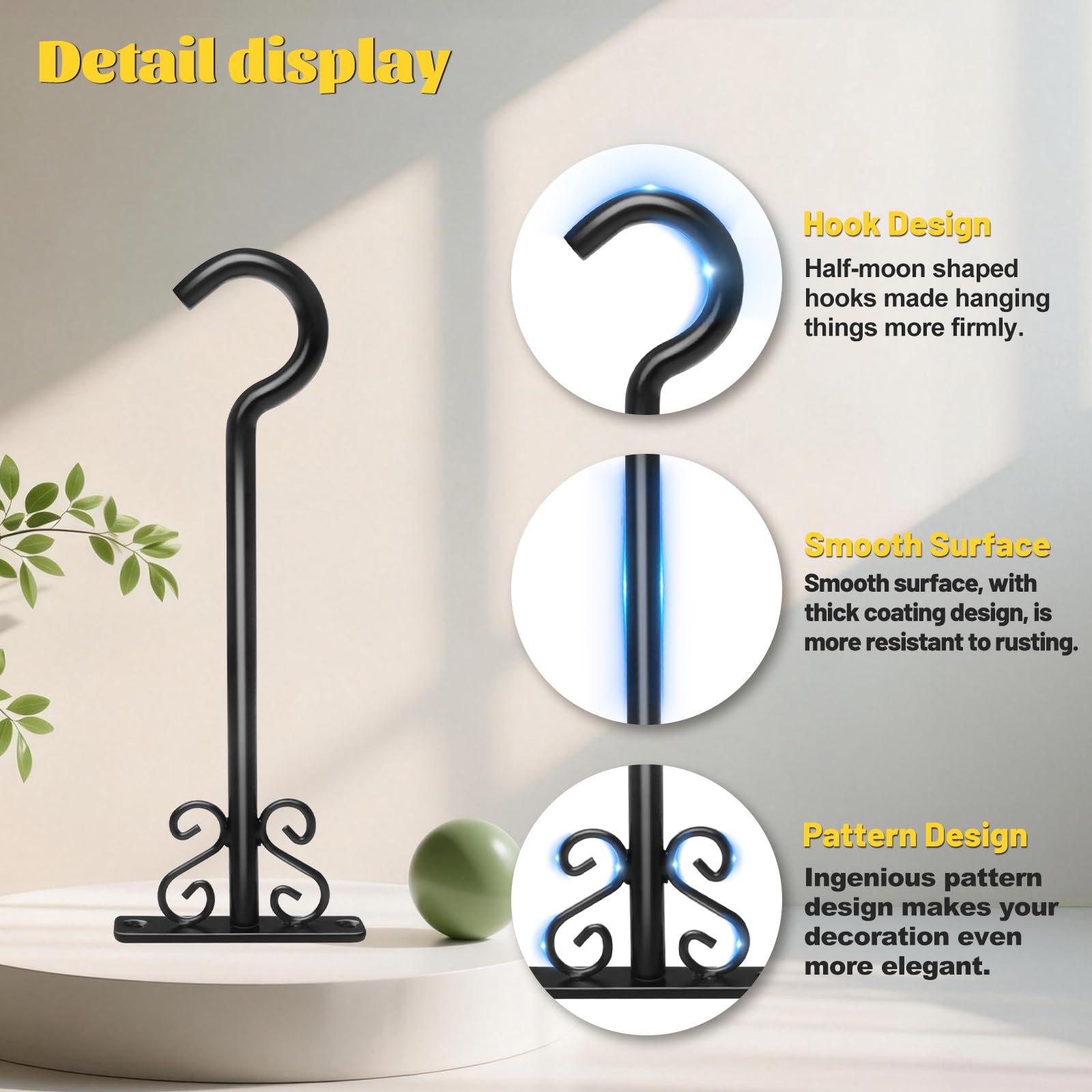 BOLITE hummingbird feeder hanger 8inch keeps feeders secure.