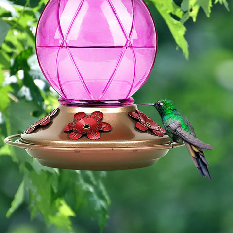Bolite lavender hummingbird feeder adds a gentle color accent to outdoor spaces.