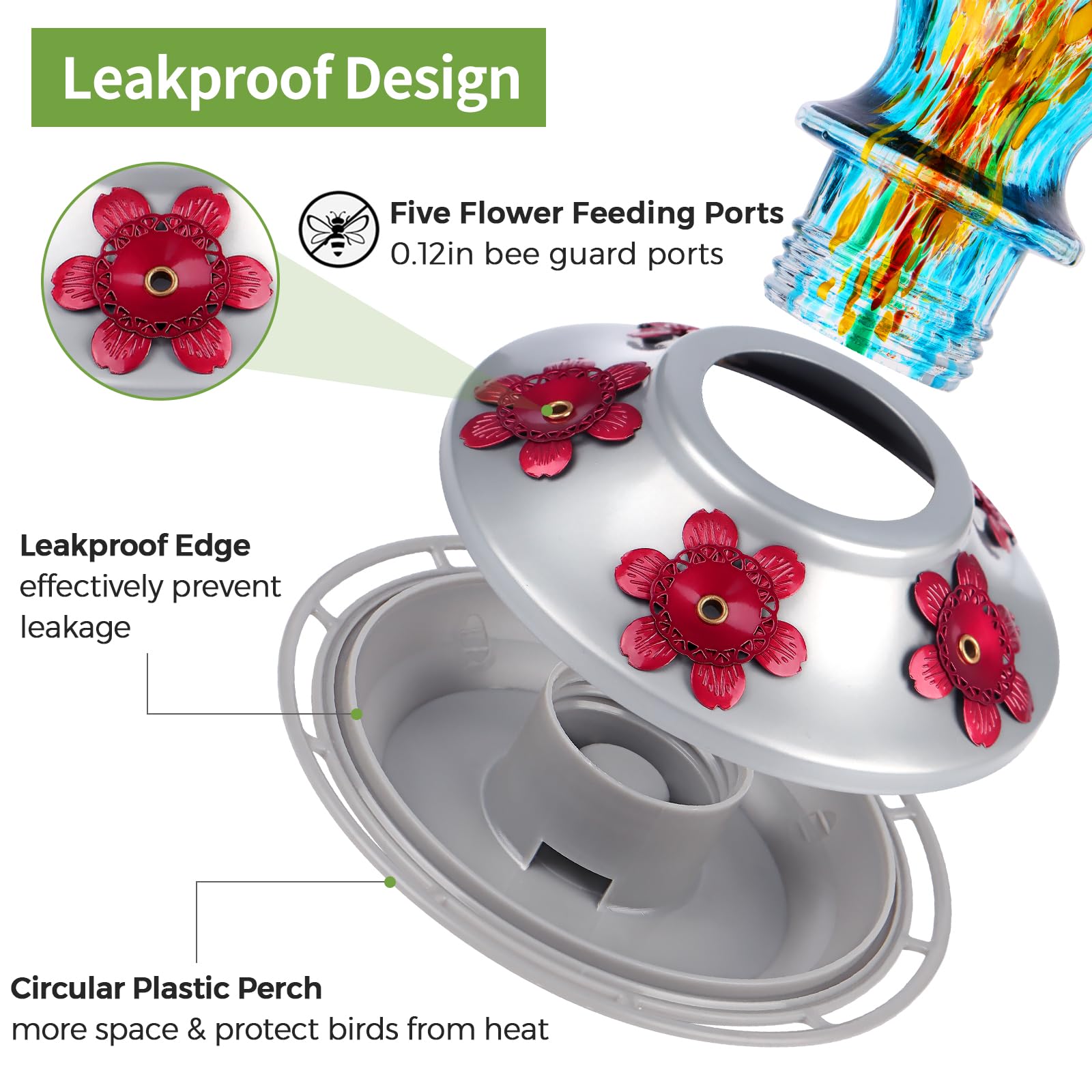 BOLITE leak-proof bottom cap keeps spills to a minimum