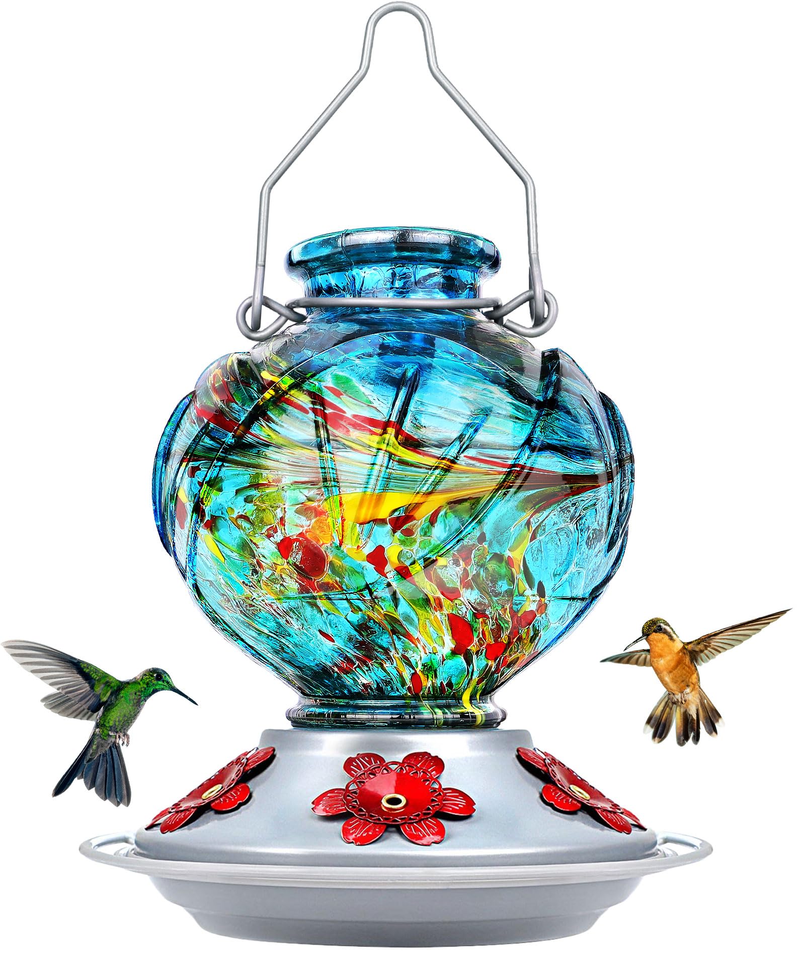 BOLITE Hummingbird Feeder peony blue attracts hummingbirds to your garden