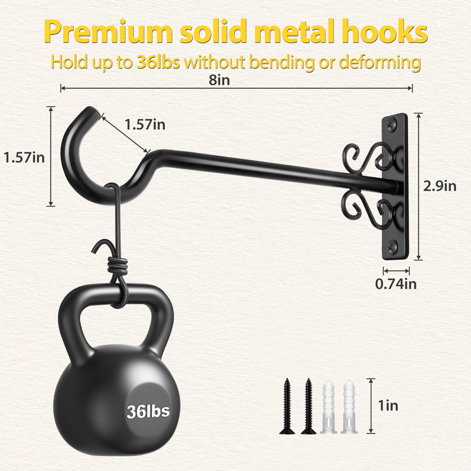 BOLITE lantern hanger wall mount blends utility with decorative charm.