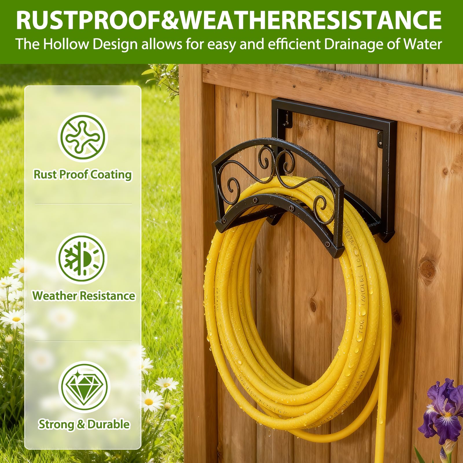 BOLITE outdoor hose storage holding 150ft hose neatly