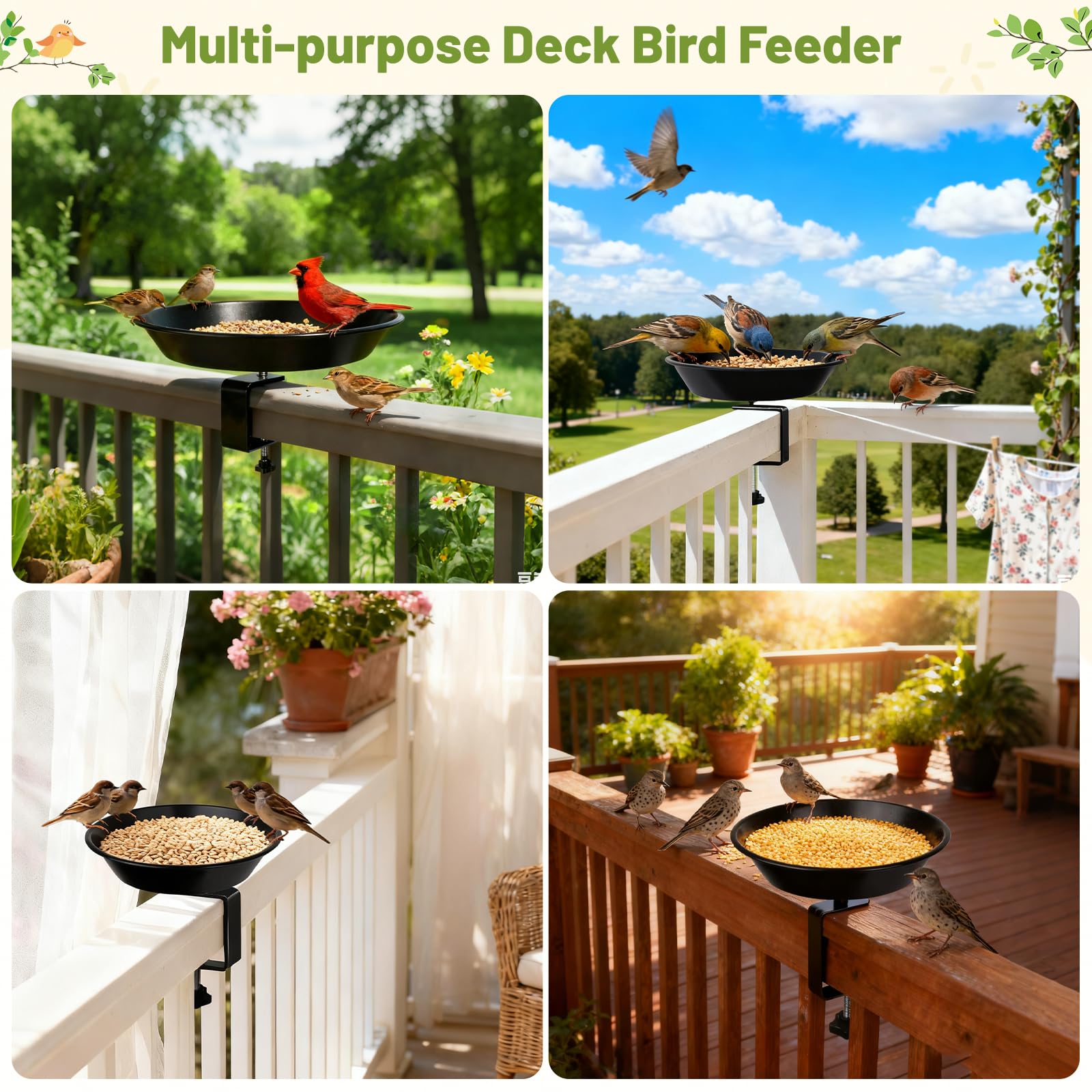 BOLITE powder-coated steel feeder stays rust-free for year-round balcony use