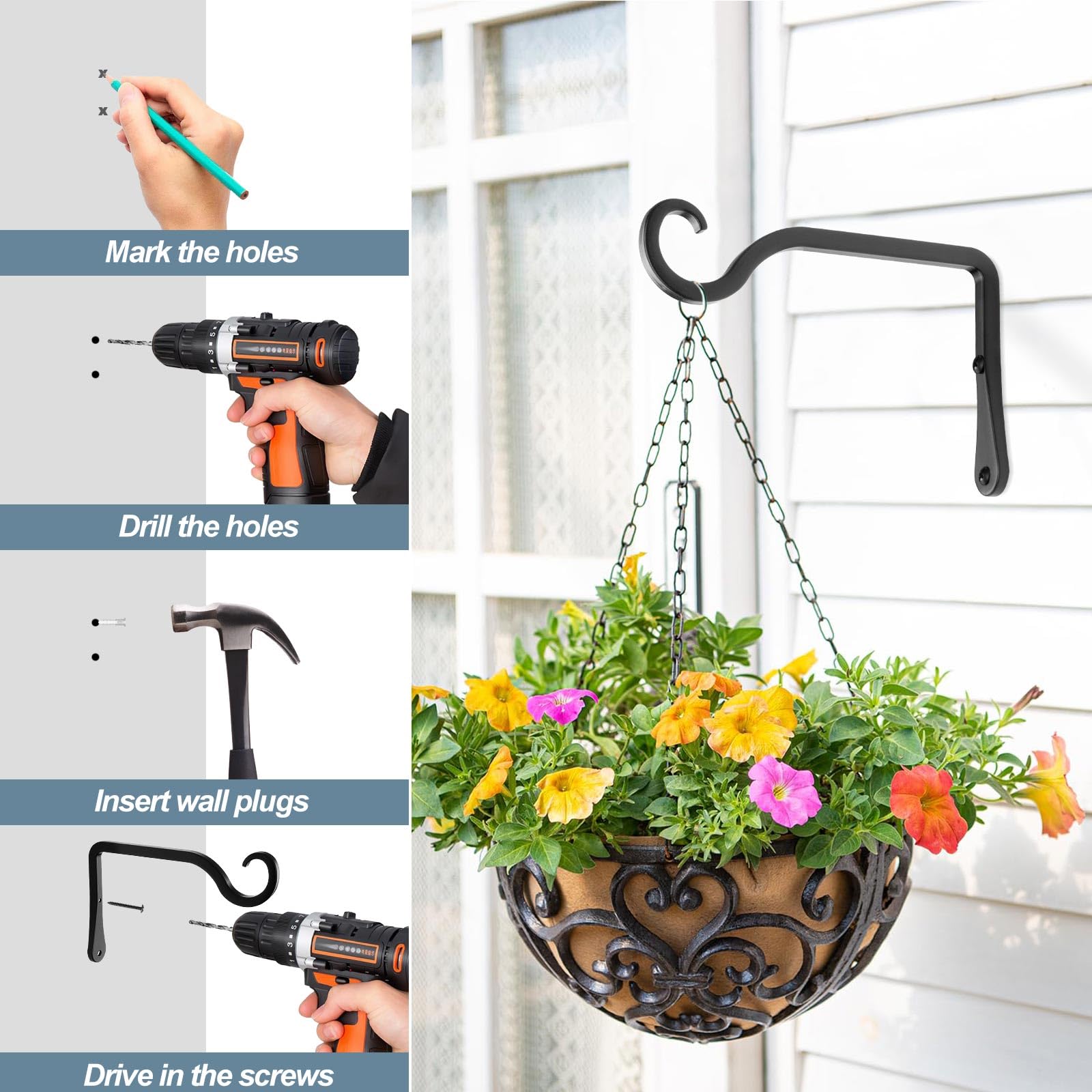 BOLITE weatherproof hooks resist rust for year-round use.