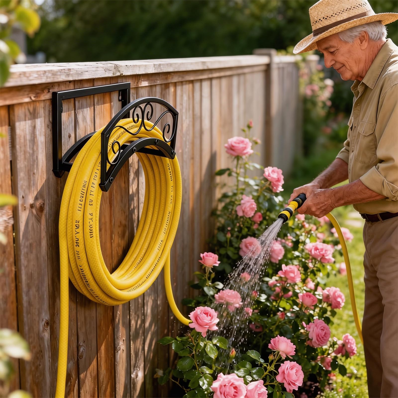 BOLITE weatherproof hose reel resists rain and sun in any season