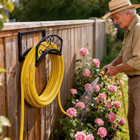 BOLITE weatherproof hose reel resists rain and sun in any season