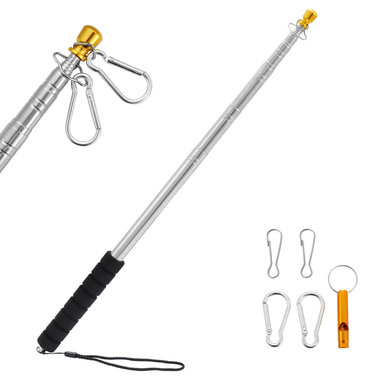 Boliyoooki 9.8ft flag pole extended for outdoor events with stable, adjustable height.