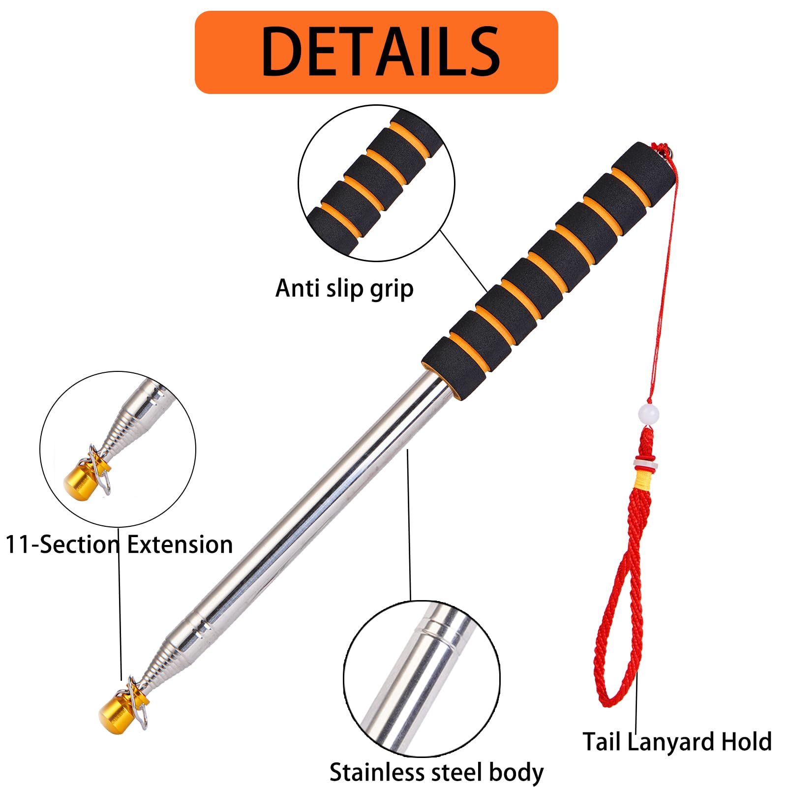 Boliyoooki anti-slip grip flag pole for comfortable guidance during events