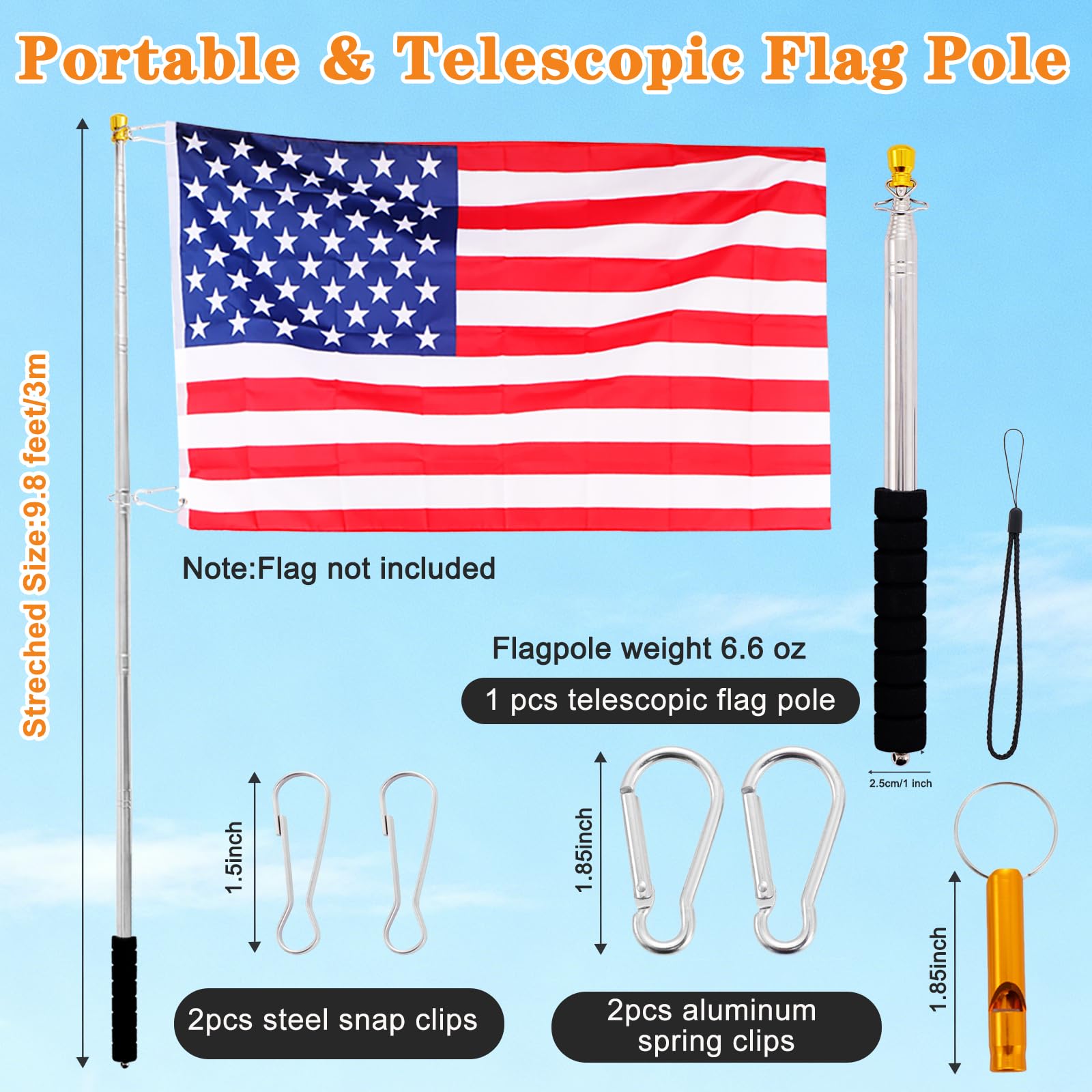 Boliyoooki flag pole clip types securely hang various flags or banners.
