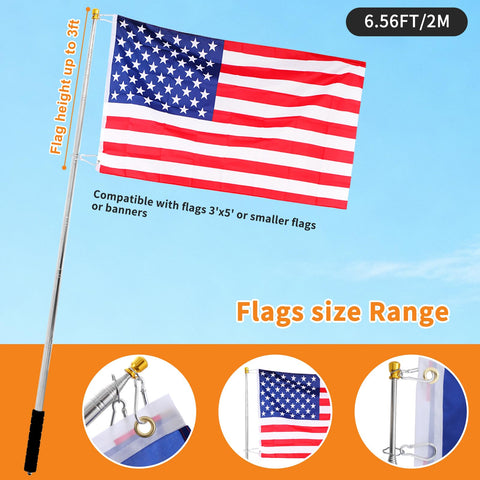Boliyoooki flag pole with lanyard for easy carrying.