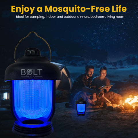 Bolt LITE camping lantern bug-zapper demonstrates built-in insect control for pest-conscious nights