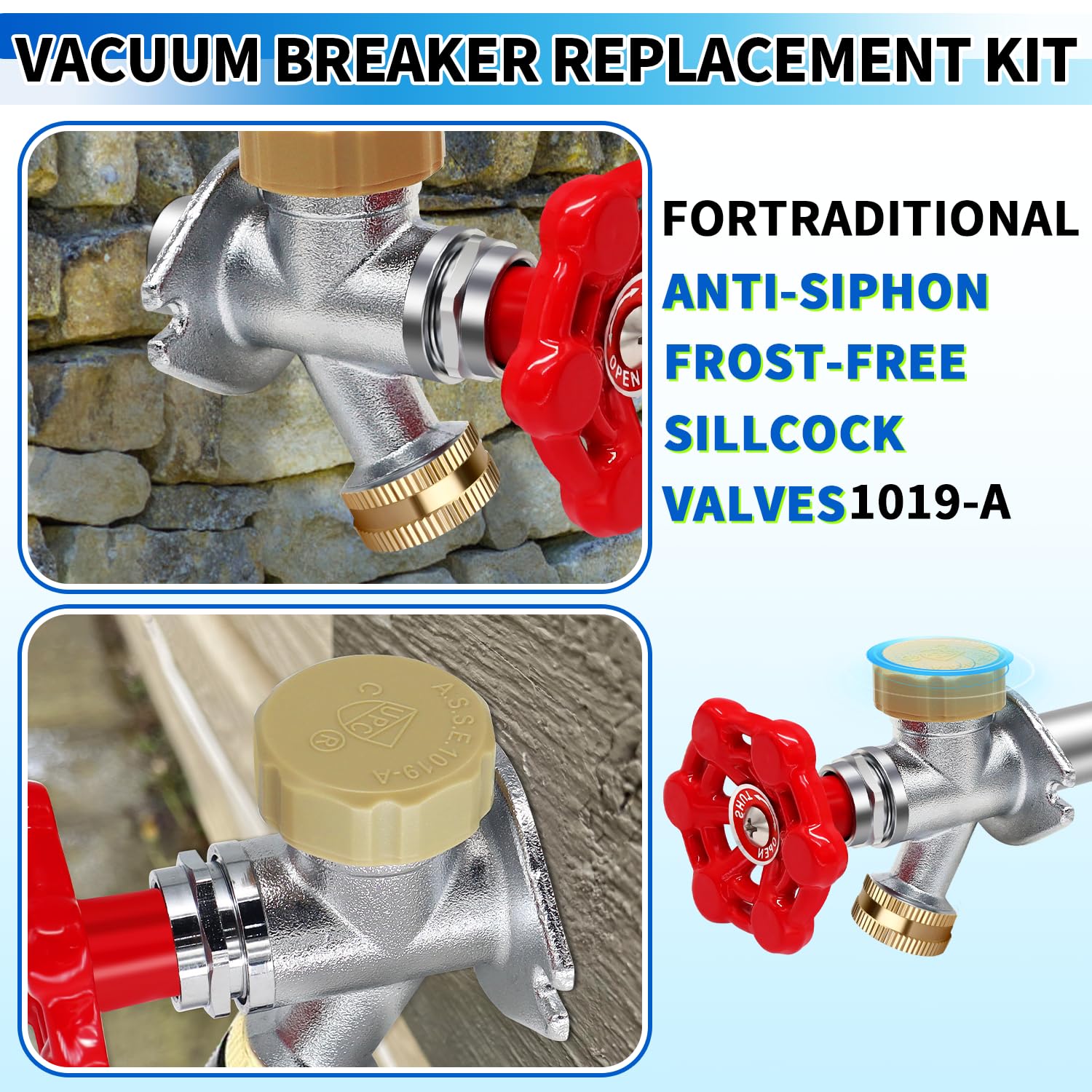 Boltigen anti-siphon sillcock valve repair supports steady water flow.
