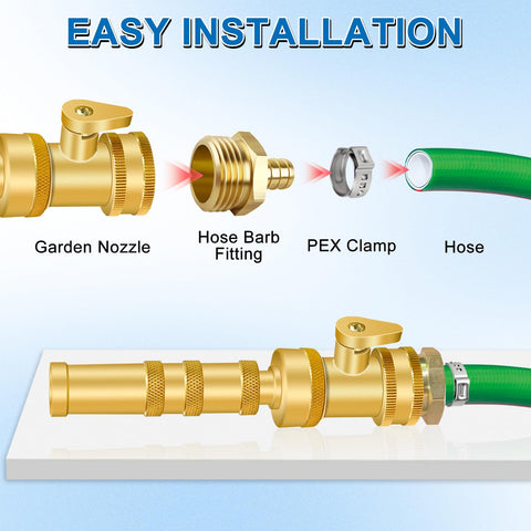 Boltigen brass adapter assembly ready for PEX piping and irrigation.