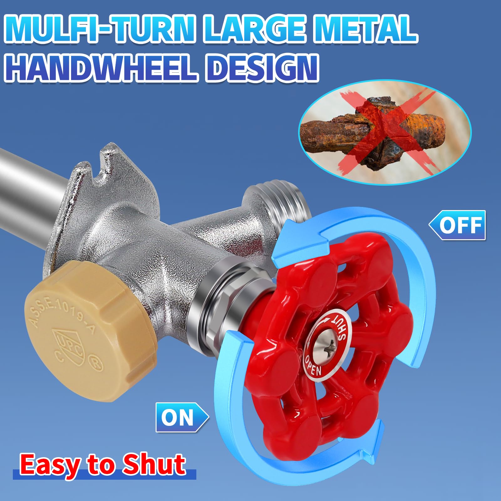 Boltigen chrome plated brass spigot for weather resistance and longevity.