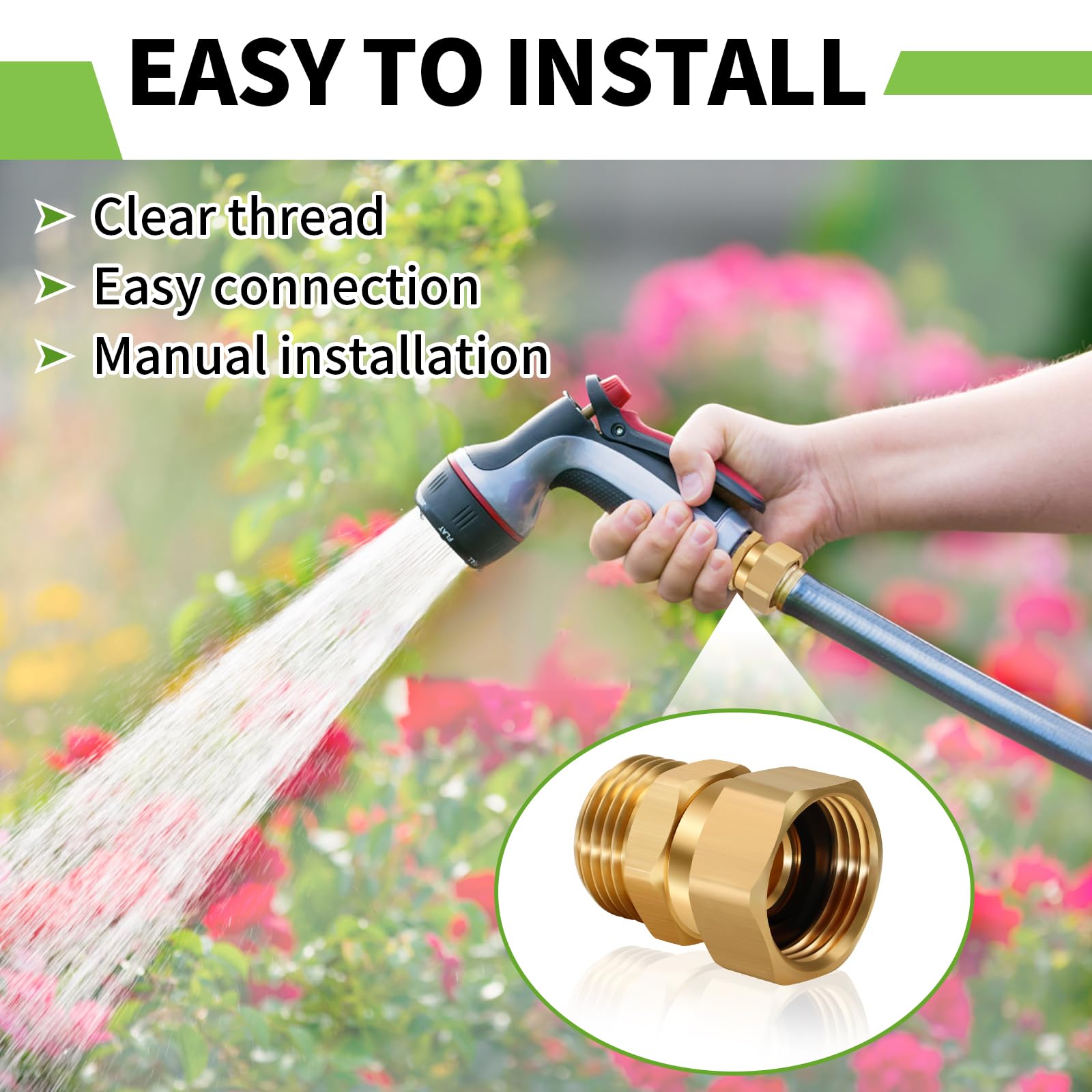 Boltigen garden hose swivel in outdoor setting ideal for flowers and lawns