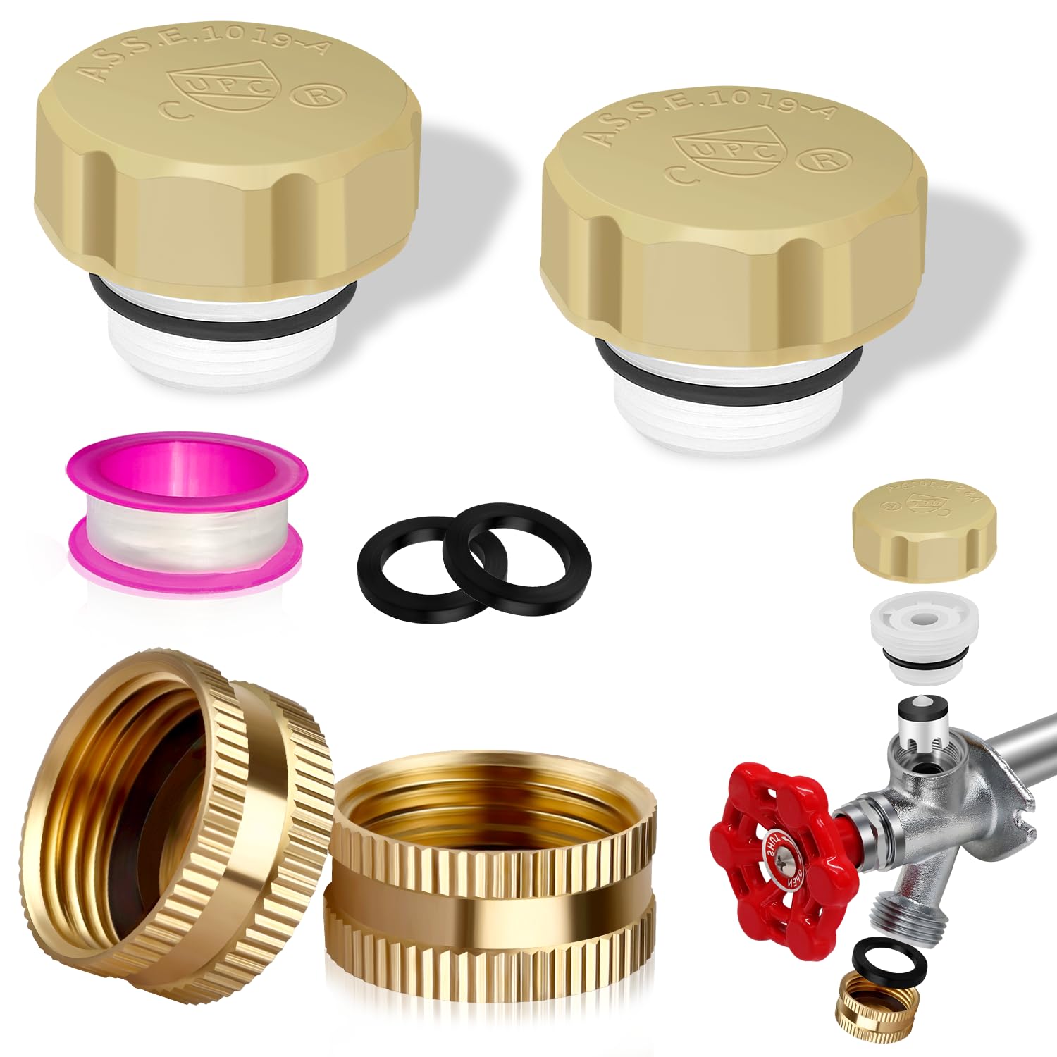Boltigen vacuum breaker repair kit assembly ready for quick outdoor faucet restoration with compatible parts.