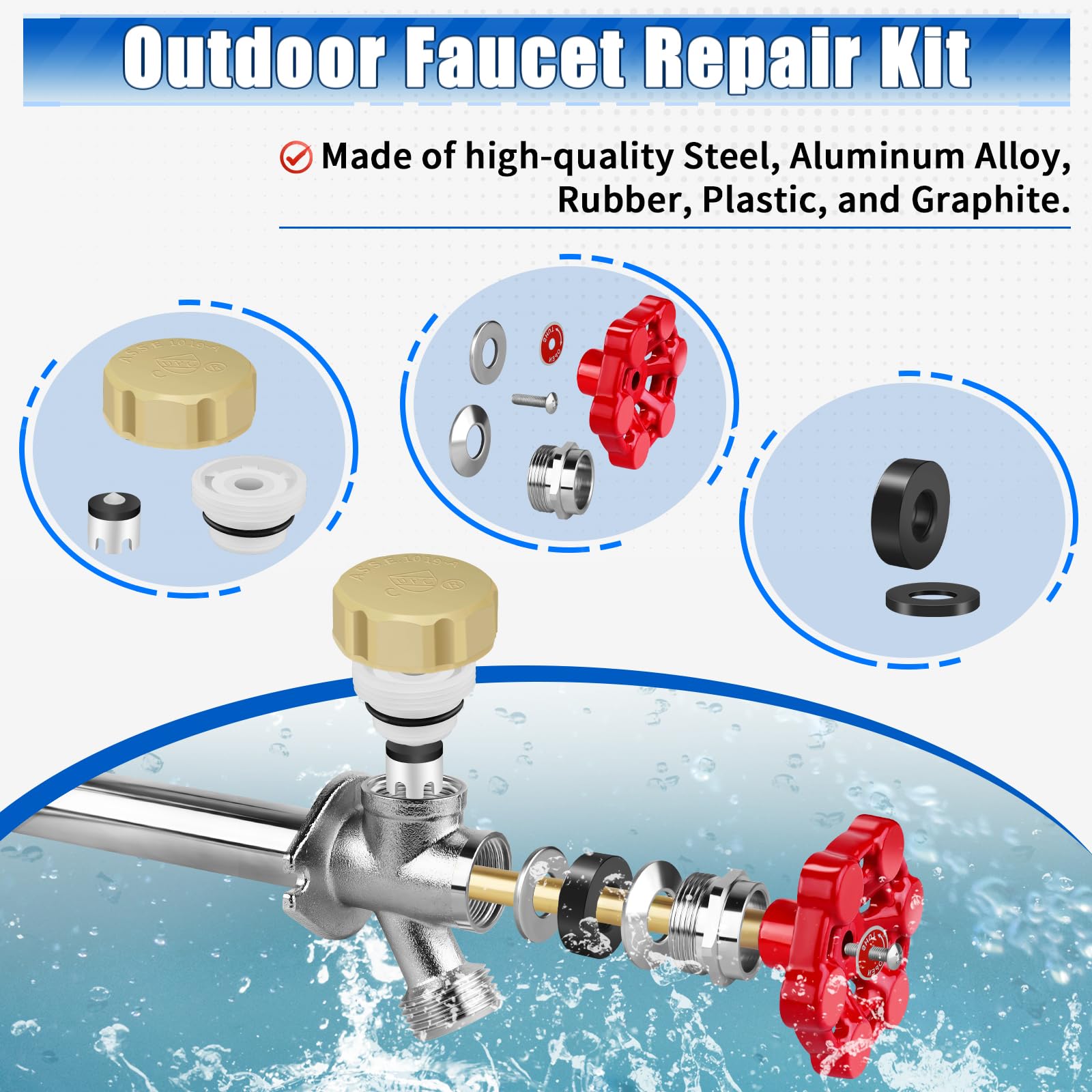 Boltigen wall hydrant service kit ready for quick outdoor faucet maintenance