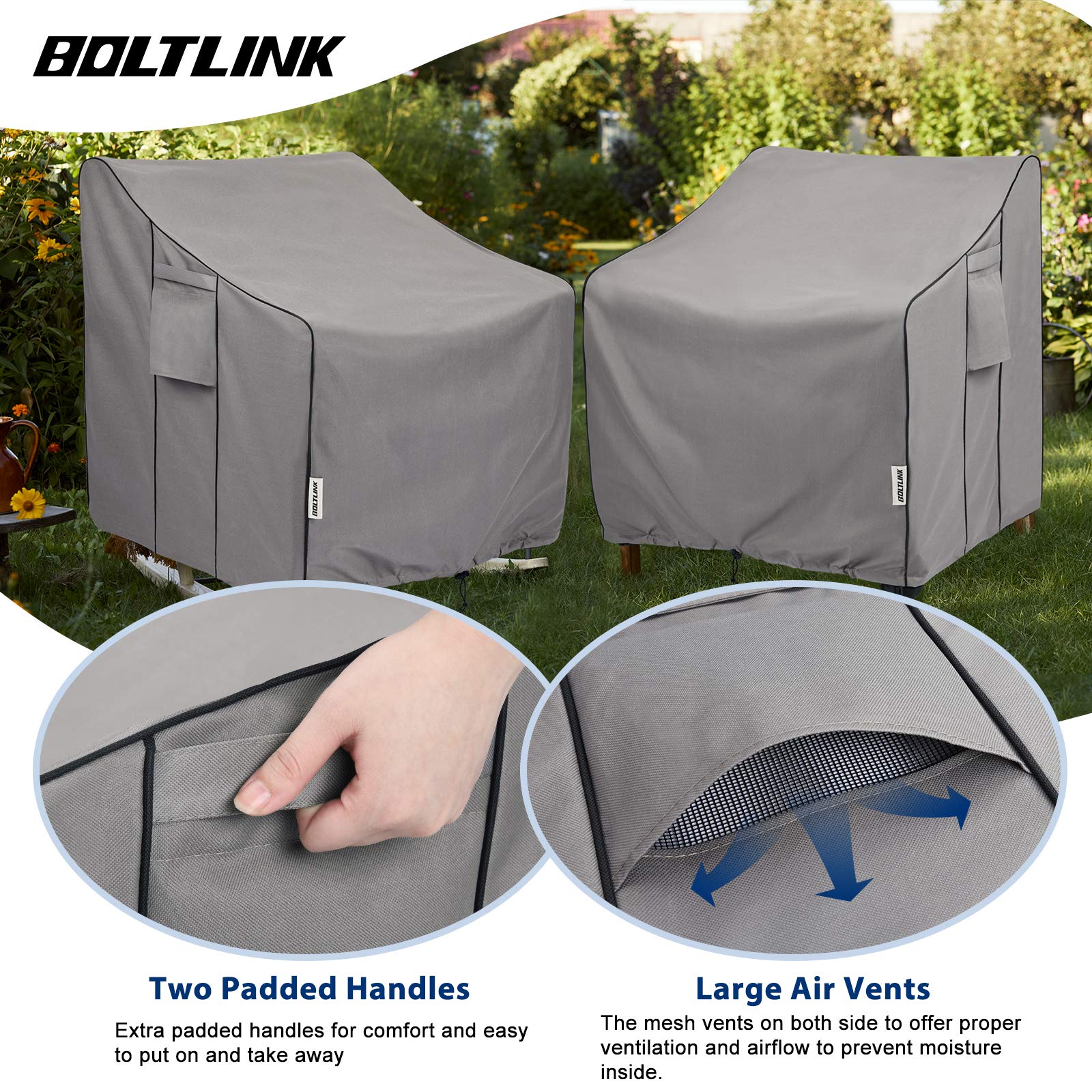 Boltlink cover with padded handles simplifies lifting and removal