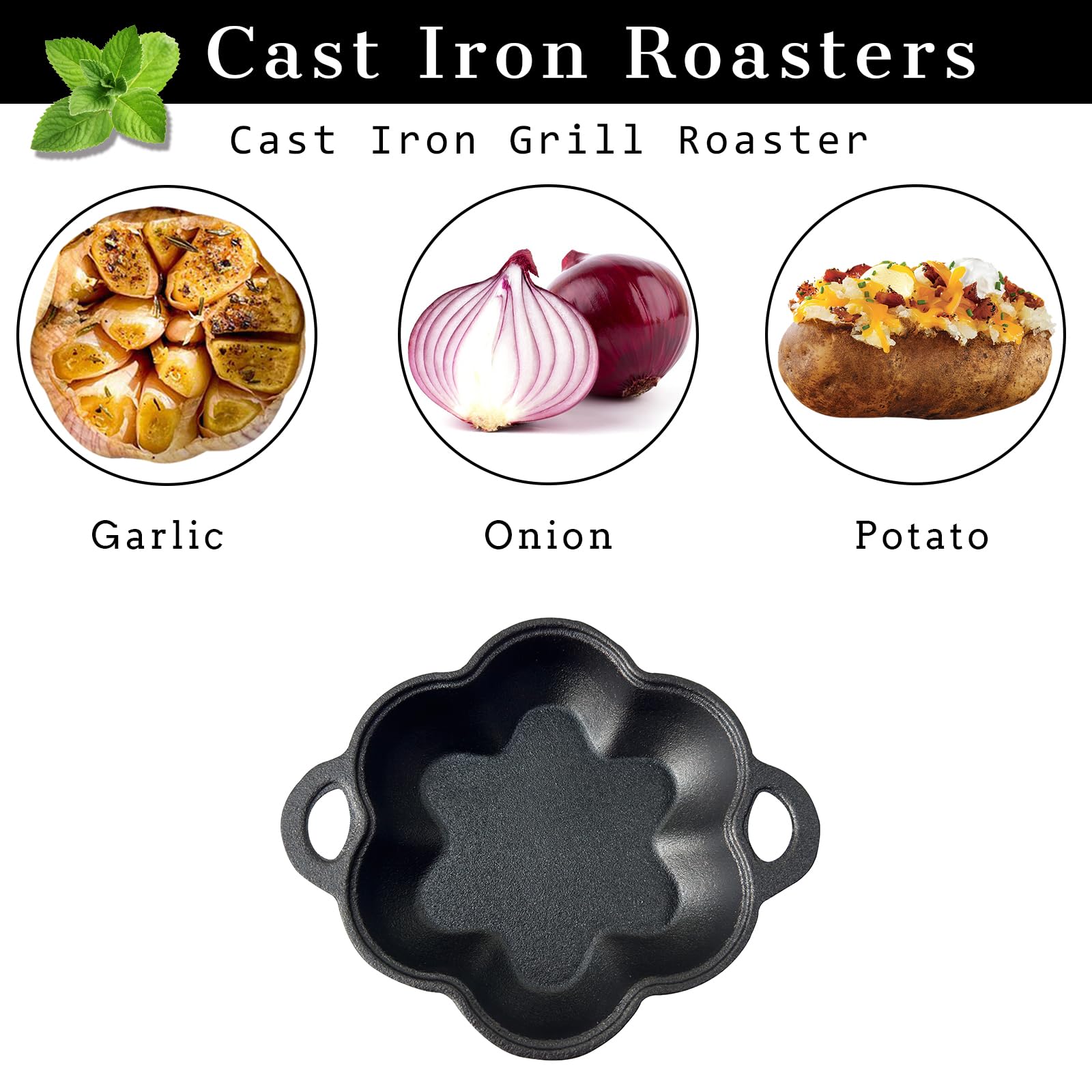 BOLVOUD Cast Iron Smoker Roaster durable construction for long-lasting cooking