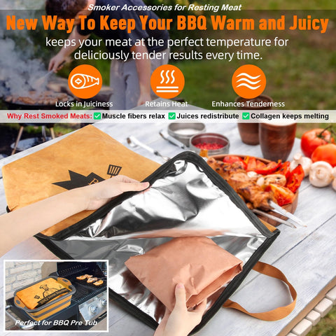 Bolycen easy-clean BBQ Blanket wipes clean after cooking.