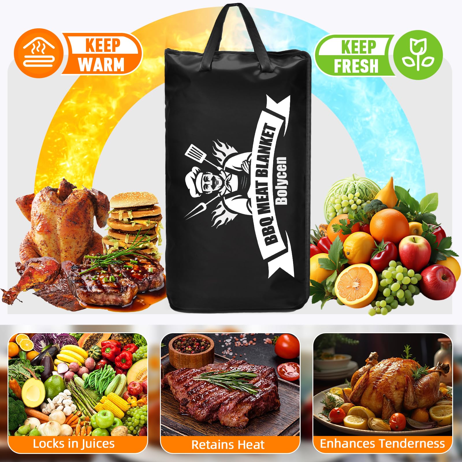 Bolycen blanket portable and foldable for outdoor grilling