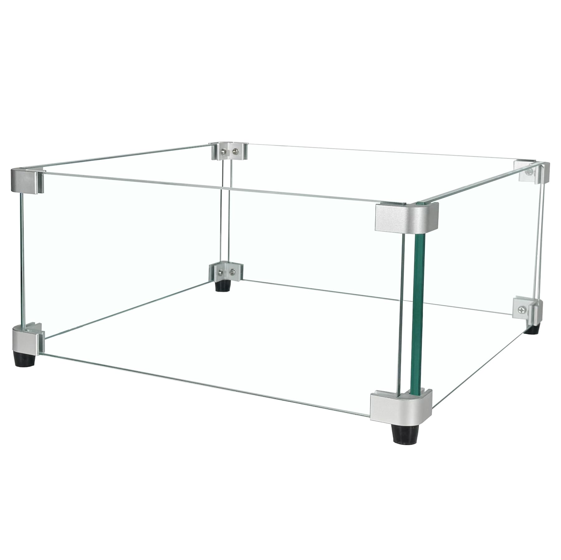 BOMINICA glass wind guard for firepit 15x15 stabilizes flames and enhances airflow