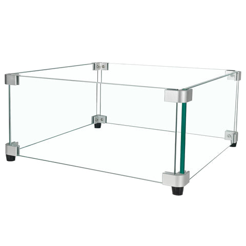 BOMINICA glass wind guard for firepit 15x15 stabilizes flames and enhances airflow