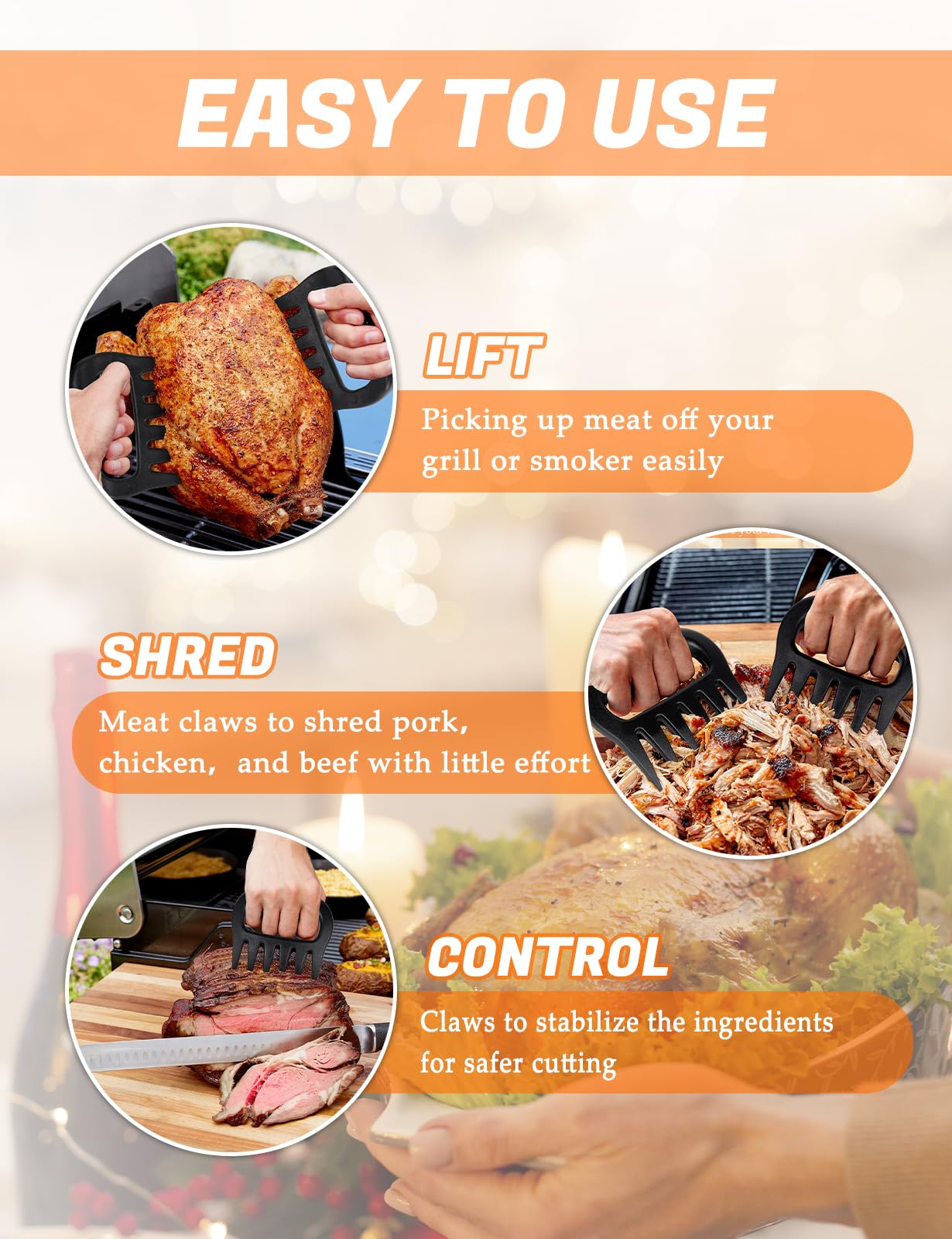Bomis Claws as turkey lifters with strong lift.