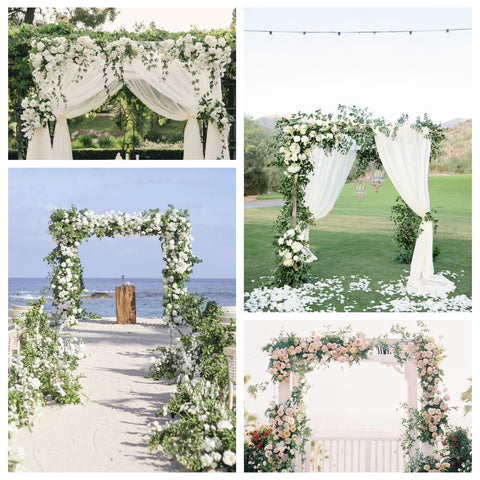 Bonastella backdrop arch photo shoot ceremony with timeless aesthetic.