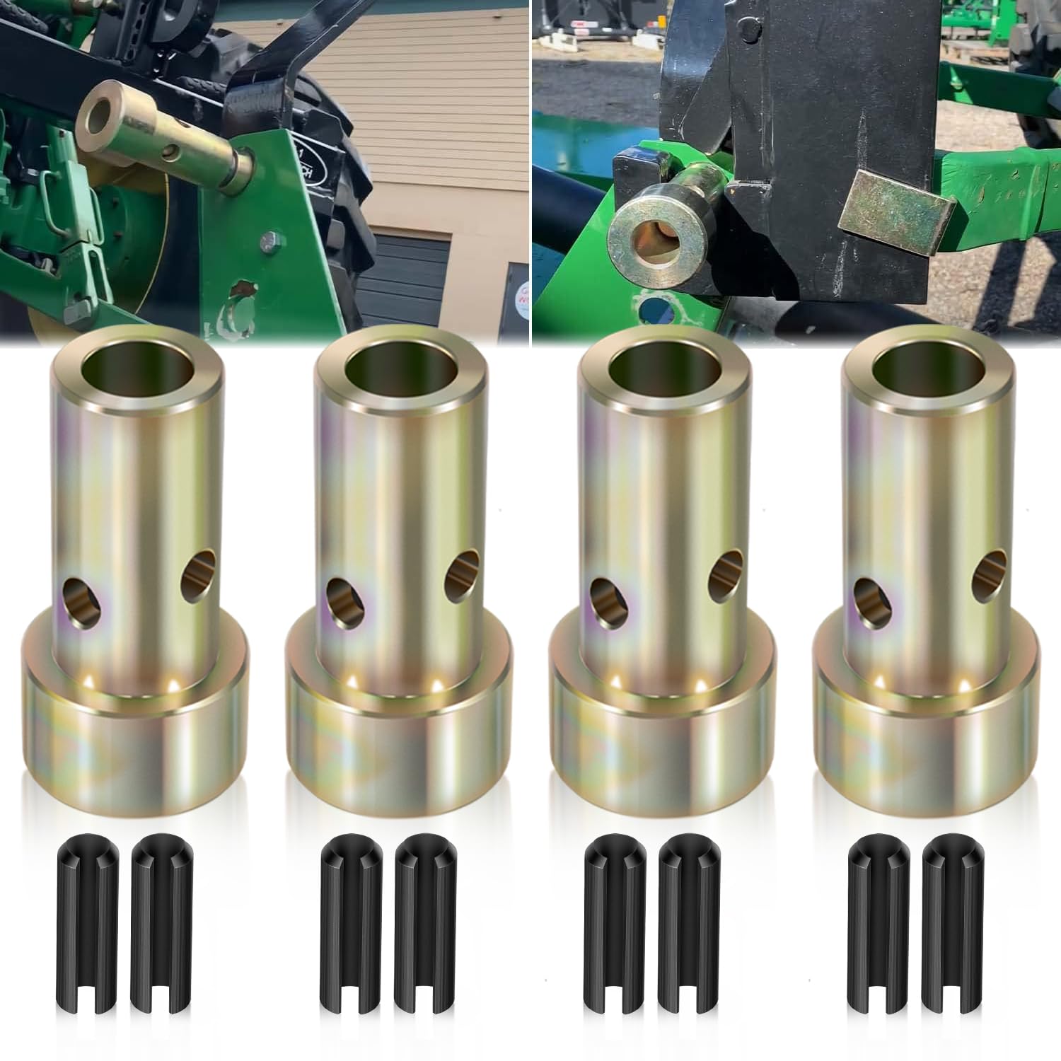 Bonbo Cat 1 bushings side sleeve show secure quick hitch conversion.