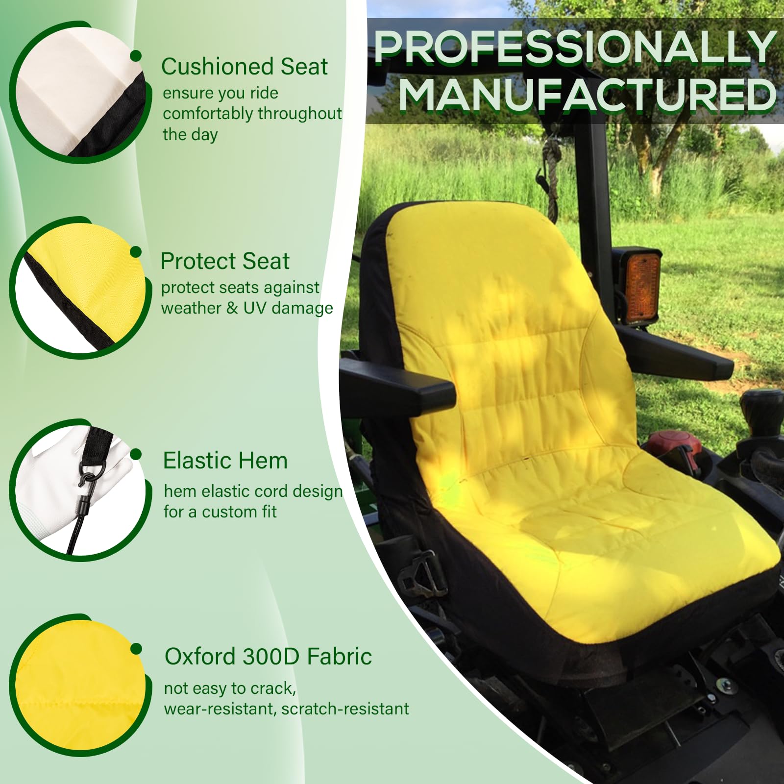 Bonbo cushioned inner lining seat cover adds comfort during long tasks