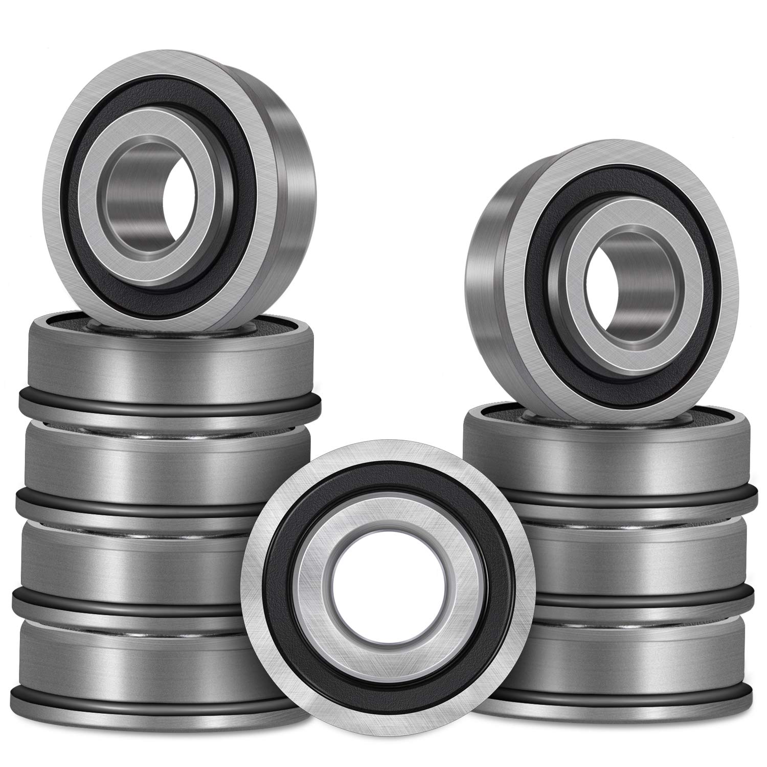 Bonbo flanged ball bearing exterior view demonstrates durable fit for lawn mowers and carts.