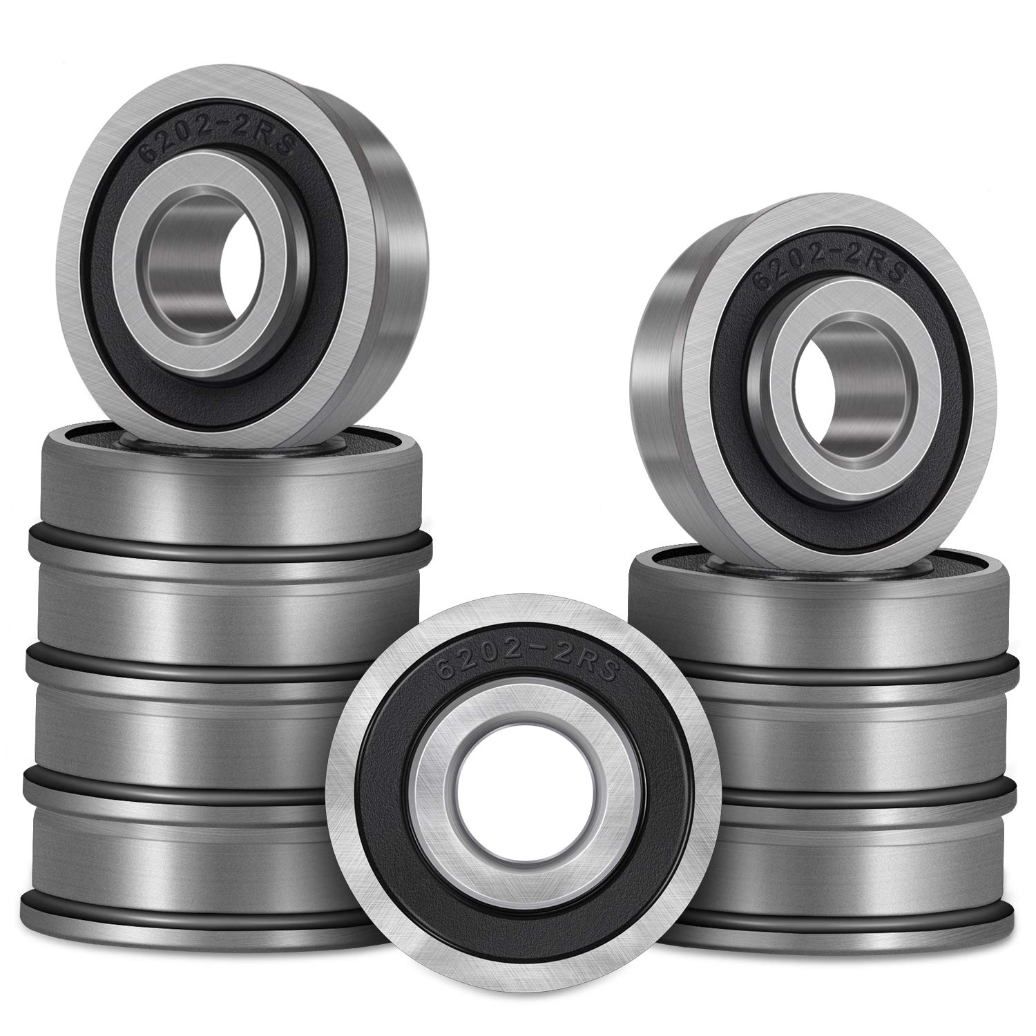 Bonbo flanged ball bearing with 5/8 bore and 1-3/8 OD supports smooth mower wheels.