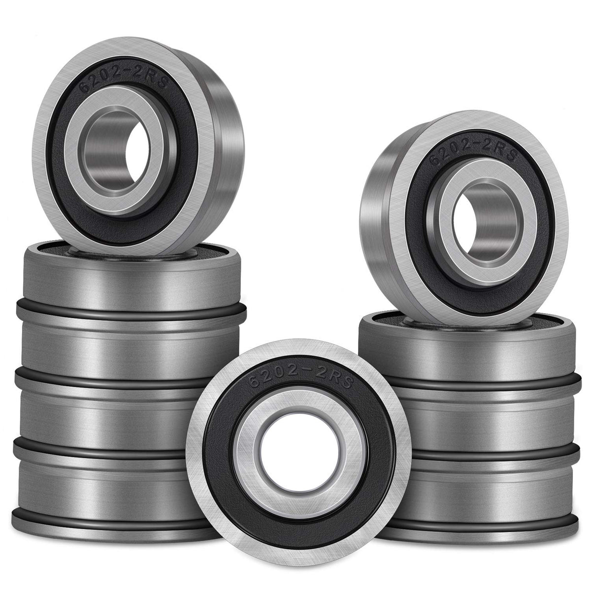 Bonbo flanged ball bearing with 5/8 bore and 1-3/8 OD supports smooth mower wheels.