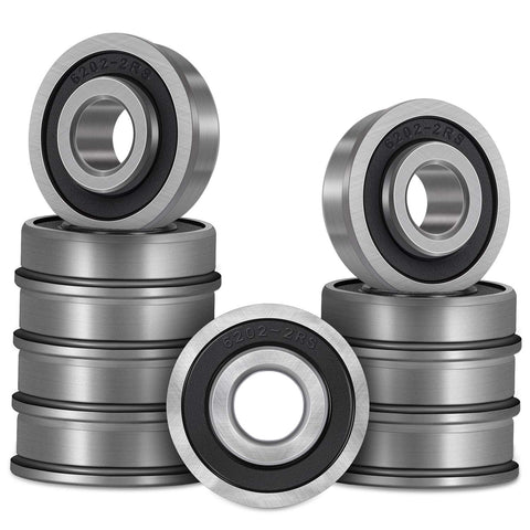 Bonbo flanged ball bearing with 5/8 bore and 1-3/8 OD supports smooth mower wheels.