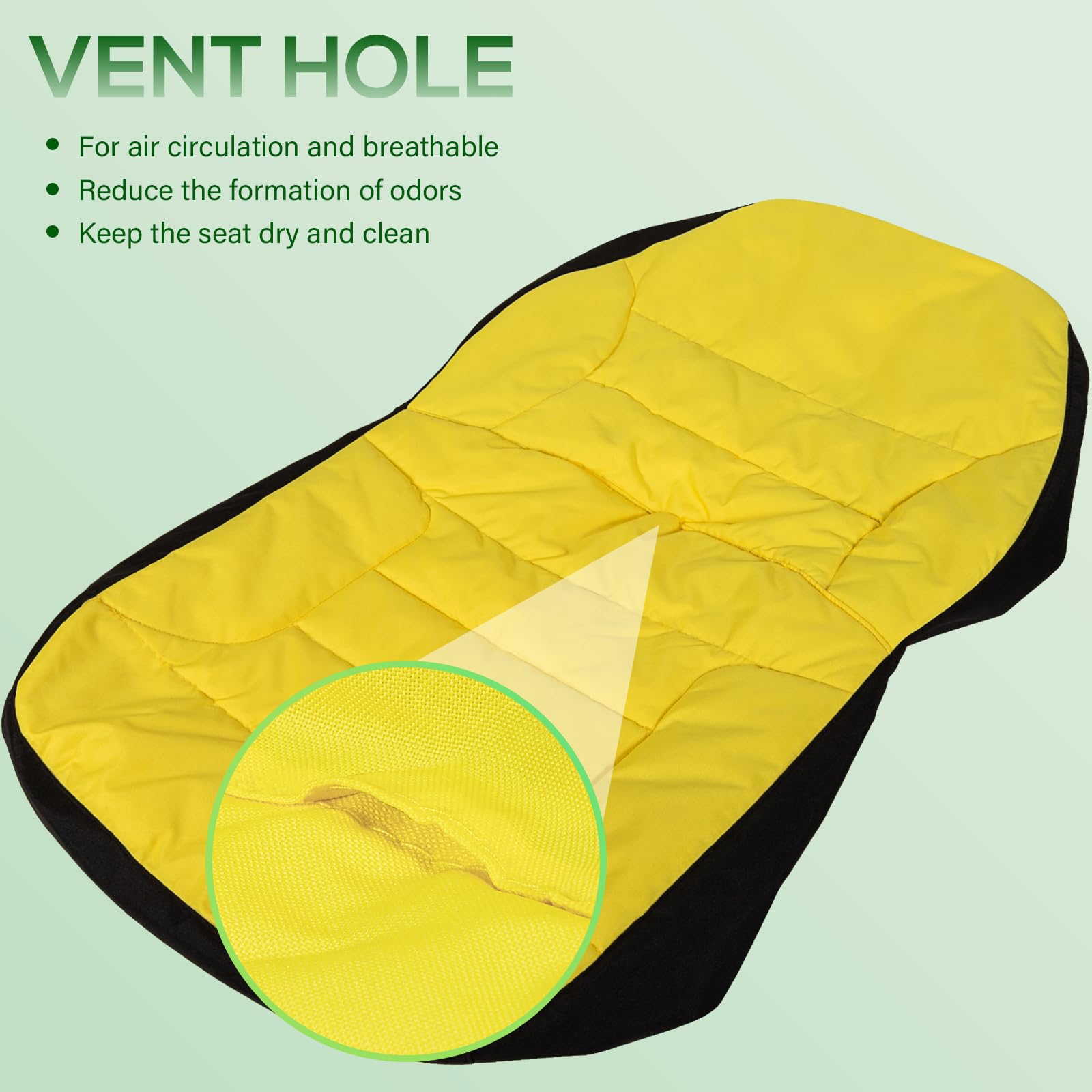 Bonbo seat cover vent hole improves airflow and keeps the seat dry
