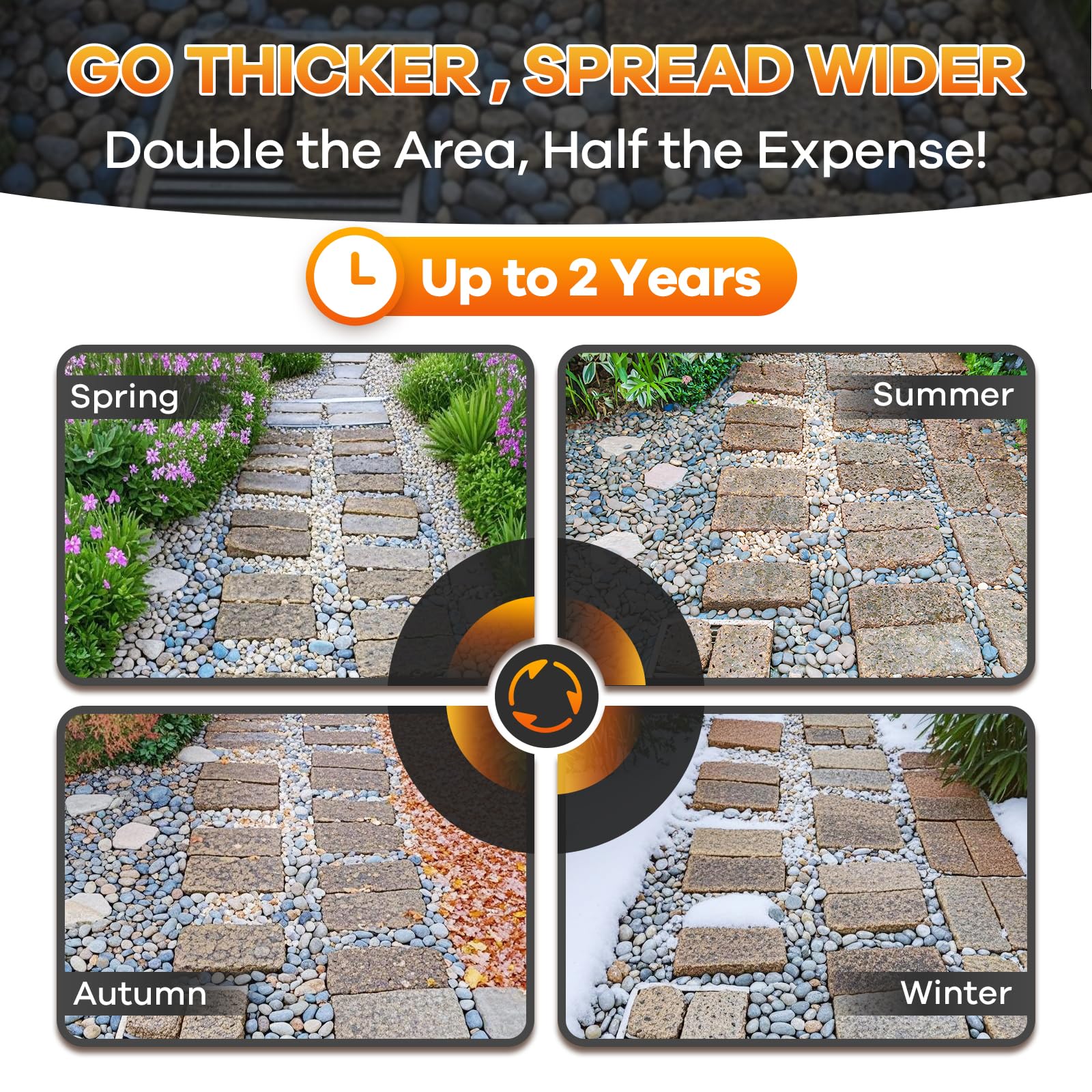 Bonfix Rock Glue binds decorative stones and mulch for a tidy garden bed.