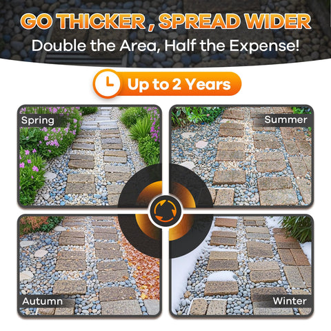 Bonfix Rock Glue binds decorative stones and mulch for a tidy garden bed.