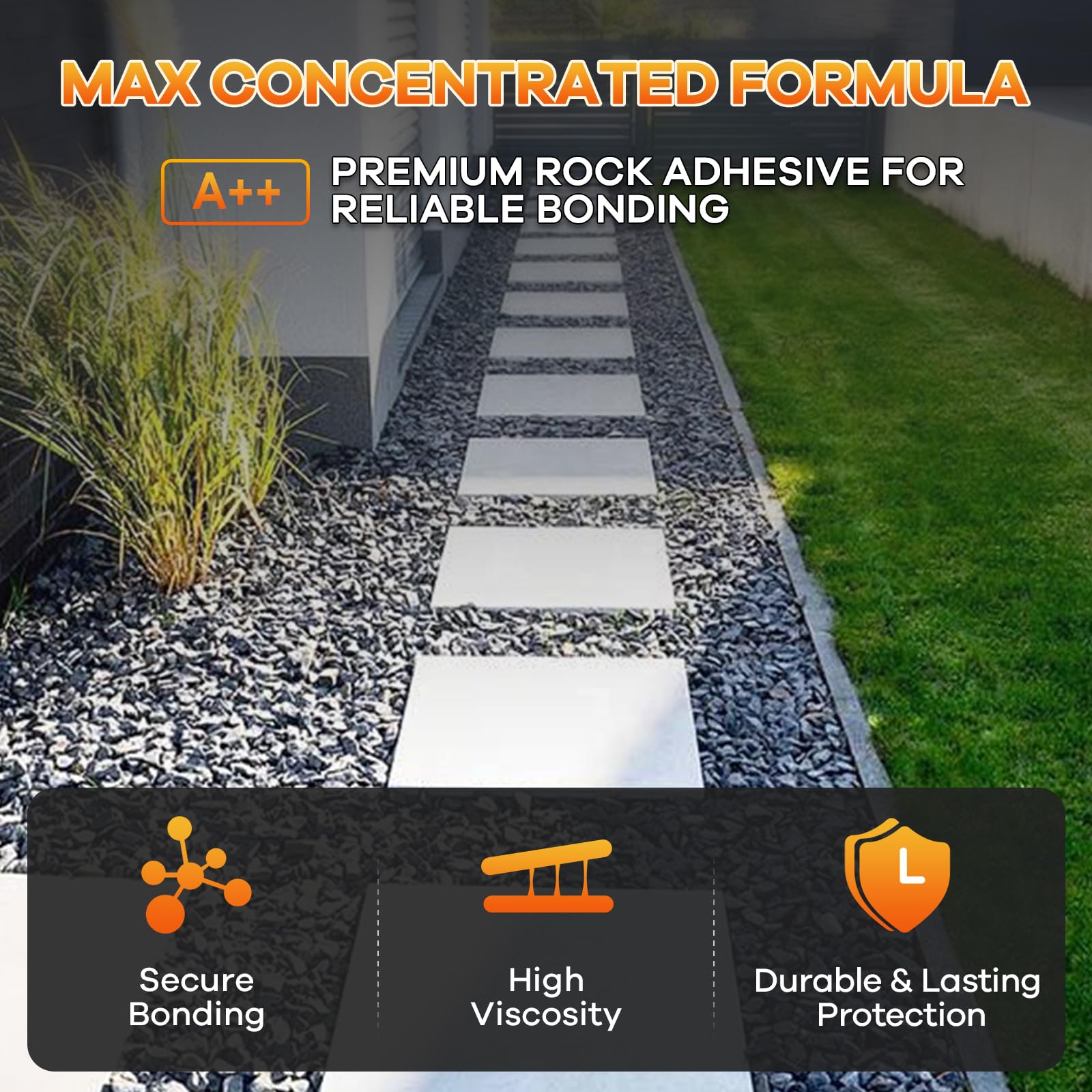 Bonfix Rock Glue mixing demonstrates easy preparation for stone bedding.